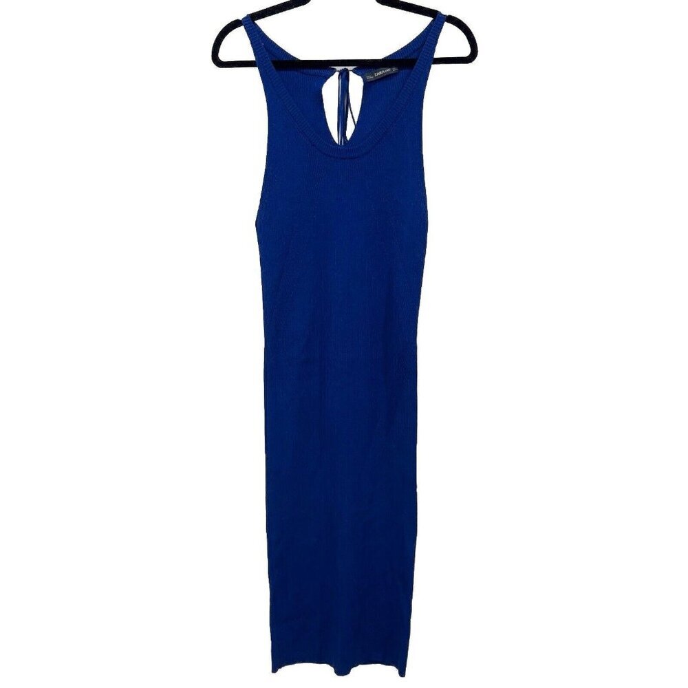 Women’s‎ Zara Knit Ribbed Royal Blue Bodycon Dress Medium M